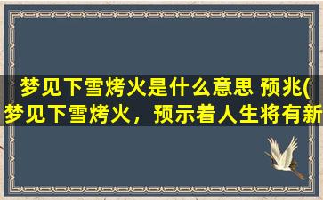 梦见下雪烤火是什么意思 预兆(梦见下雪烤火，预示着人生将有新气象，新方向。)